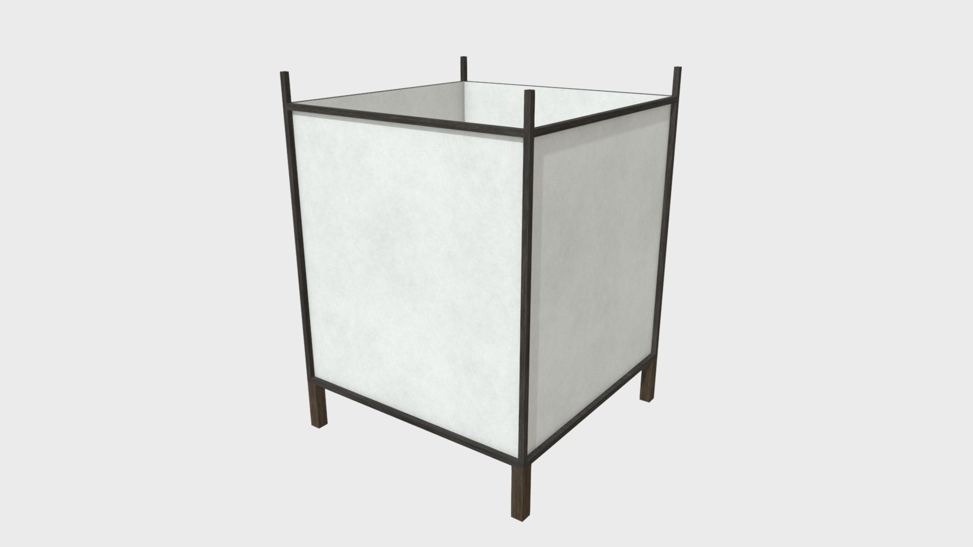 3D model Japanese table lamp 2 - This is a 3D model of the Japanese table lamp 2. The 3D model is about a black rectangular table.