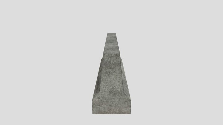 Concrete Blog Yellow Lines Variant 3D Model