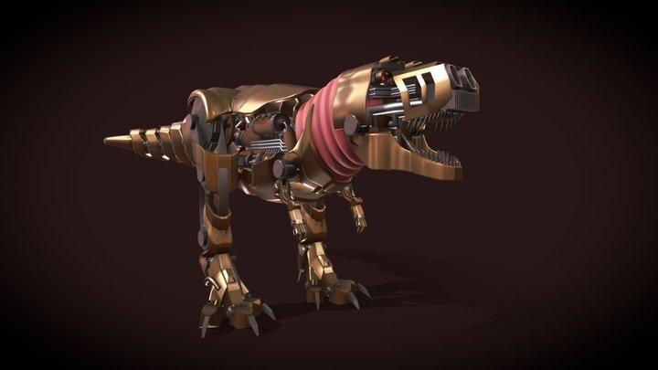Steampunk T-Rex 3D Model