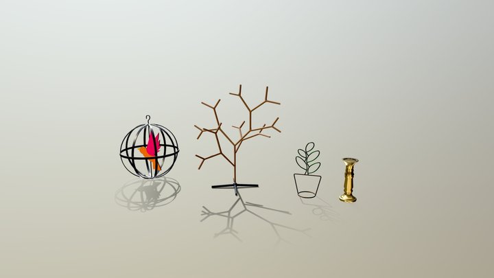 Home / Office Decor Set 3D Model