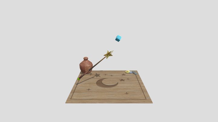 Magic Wand and Board 3D Model