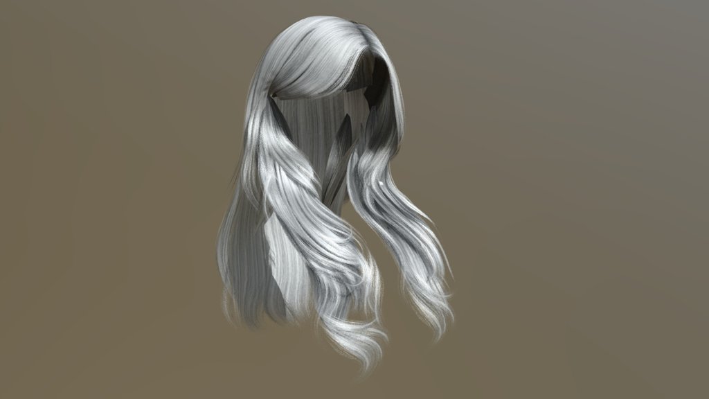 Wavy White Hair To One Side (With Bones)