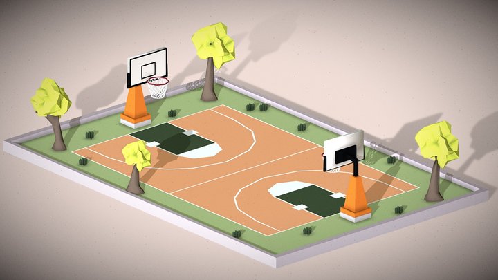 Basketball Court | [Low-Poly] 3D Model