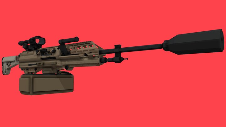 Low-Poly SIG Sauer MG-338 3D Model