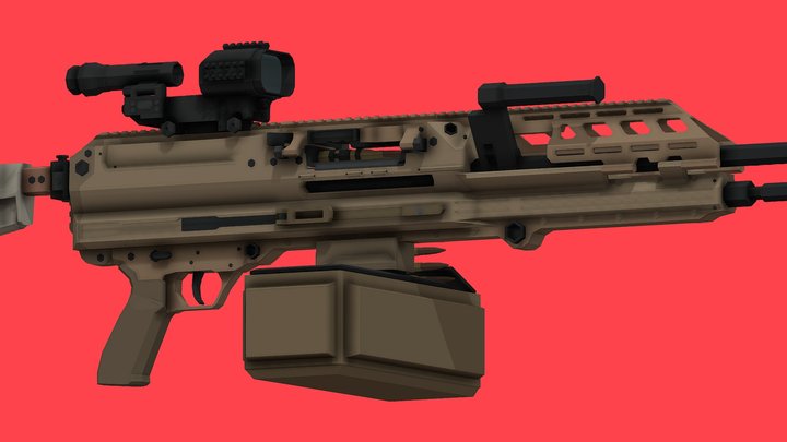 Low-Poly SIG Sauer MG-338 3D Model