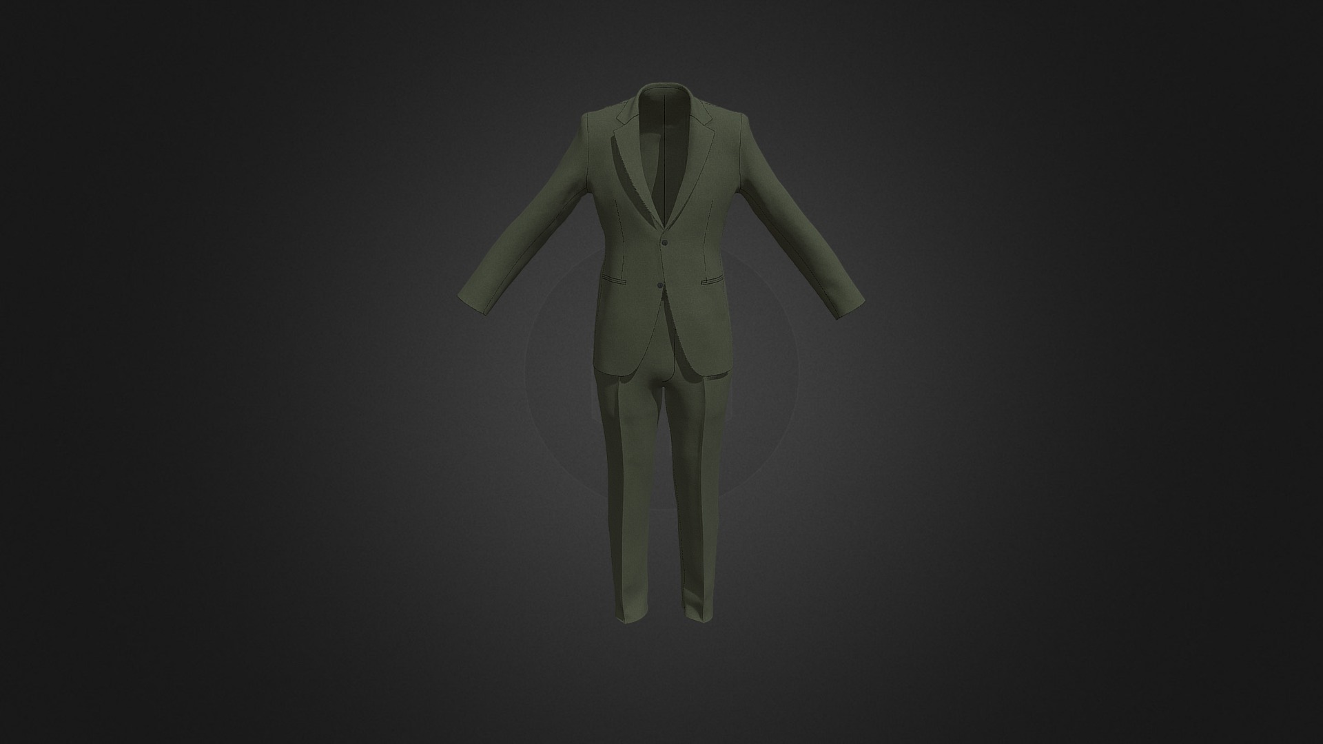 3D model Men’s Setup (Cyan Green Wool) - This is a 3D model of the Men's Setup (Cyan Green Wool). The 3D model is about a mannequin with a white dress.