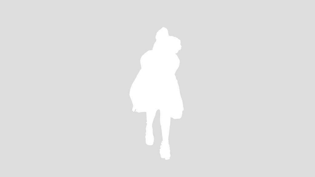 Seated Kawaii Girl In Blue Dress