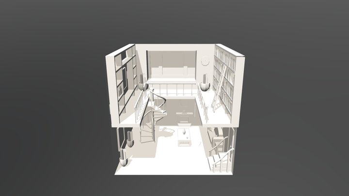 Home Library 3D Model