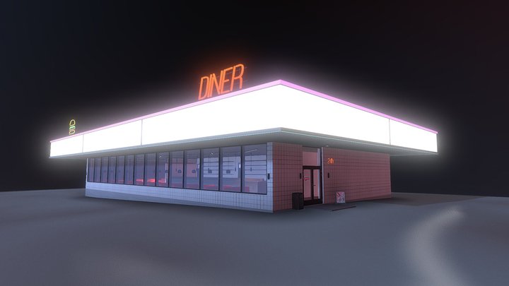 80's style diner 3D Model