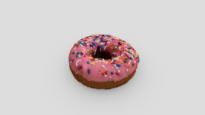 Pink Sprinkle Donut-cake 3D Model