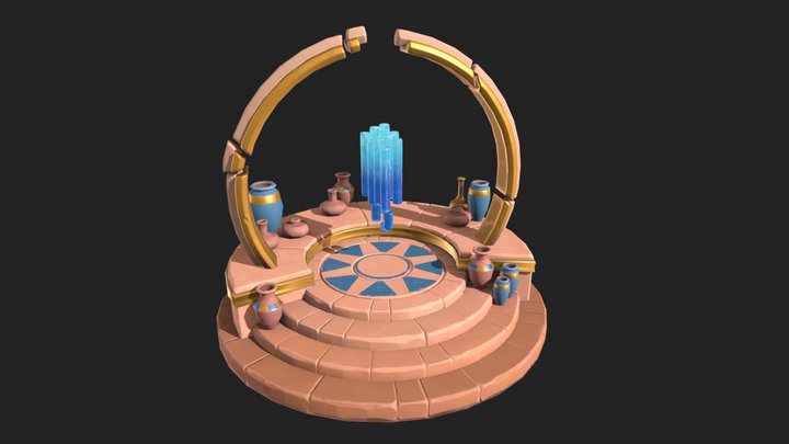 Stylized Crystal Altar 3D Model