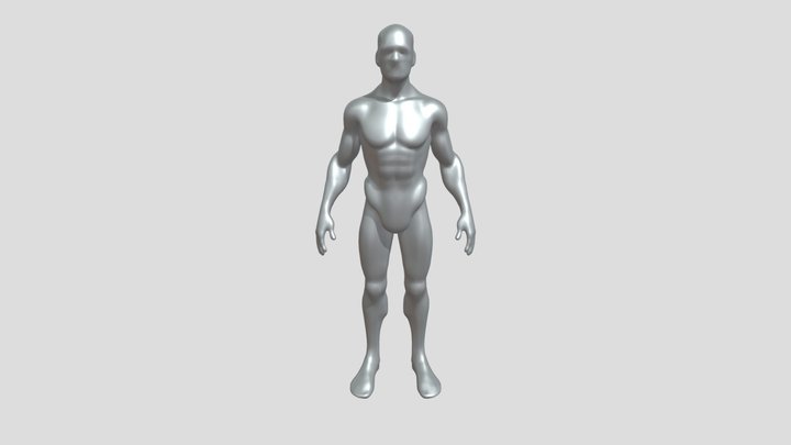 golden humanoid statue 3D Model