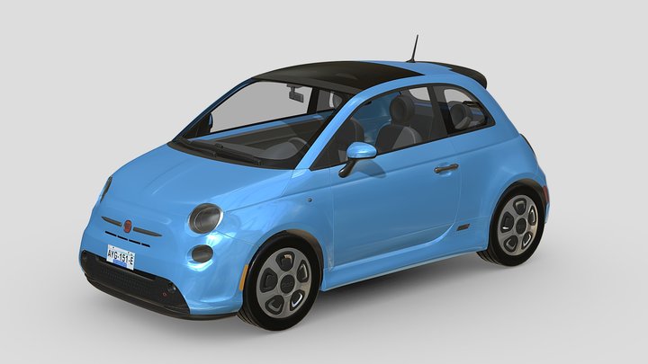 Fiat 500E 2013 3D Model