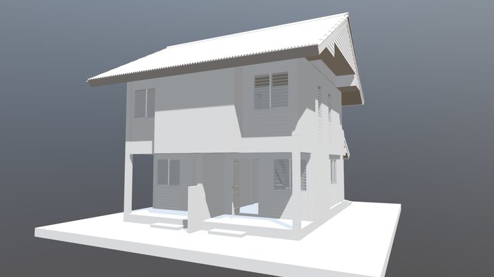 โครงการบ้านเอื้ออาทรแบบบ้านแฝด 3D Model