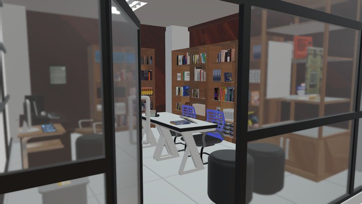 Desain Perpustakaan 3D 3D Model