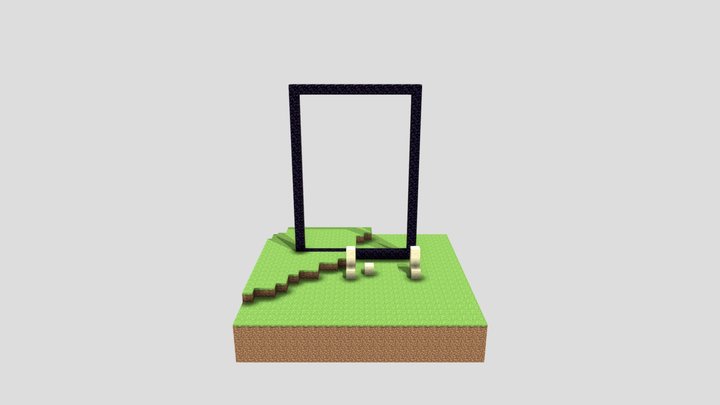 Nether portal frame and sand piles 3D Model
