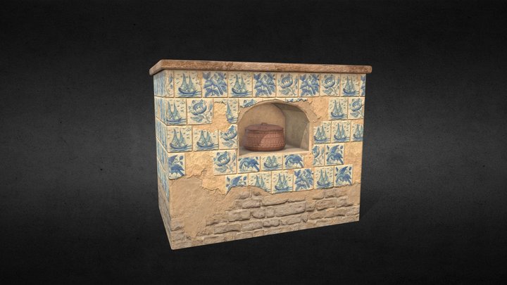 Old Arabic Stove with Pot Persian Market 3D Model