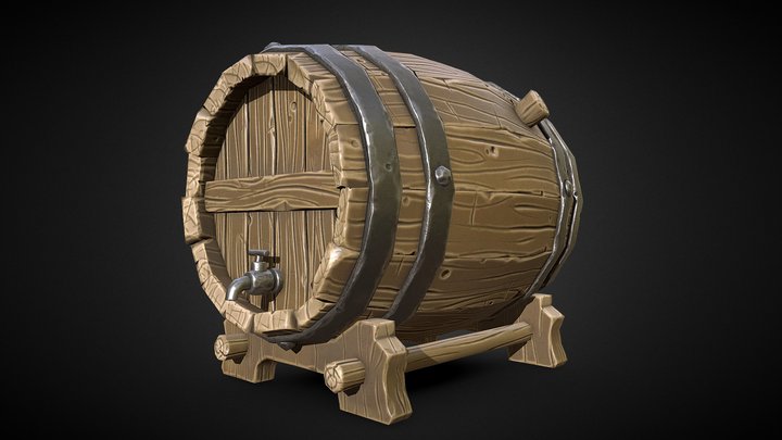 Wine Barrel 3D Model
