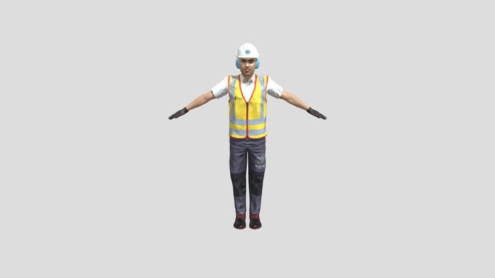Billy Construction Site Engineer Character 3D Model