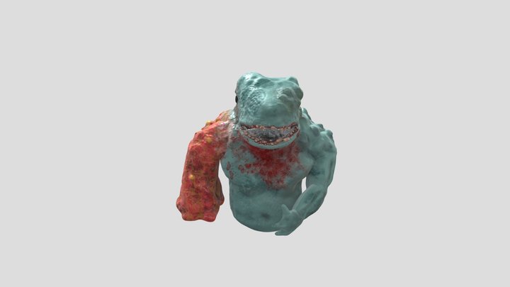 Organic Forms Mutated King shark DC 3D Model