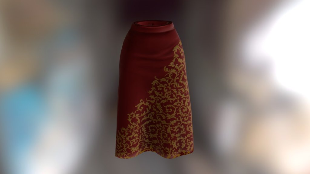 Silky Brocade Skirt - Second Life