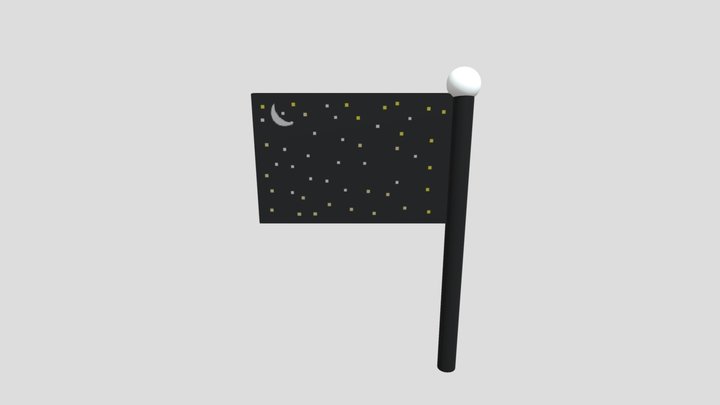 The nighttime flag 3D Model