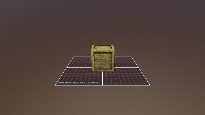 Yellow Painted Crate 3D Model