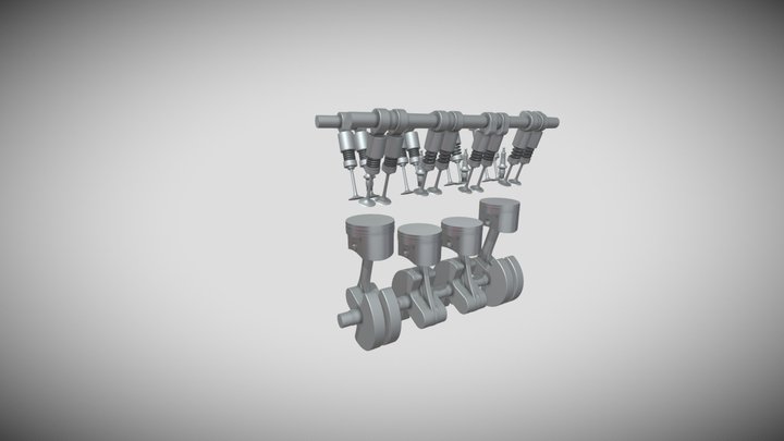 Engine working 3D Model