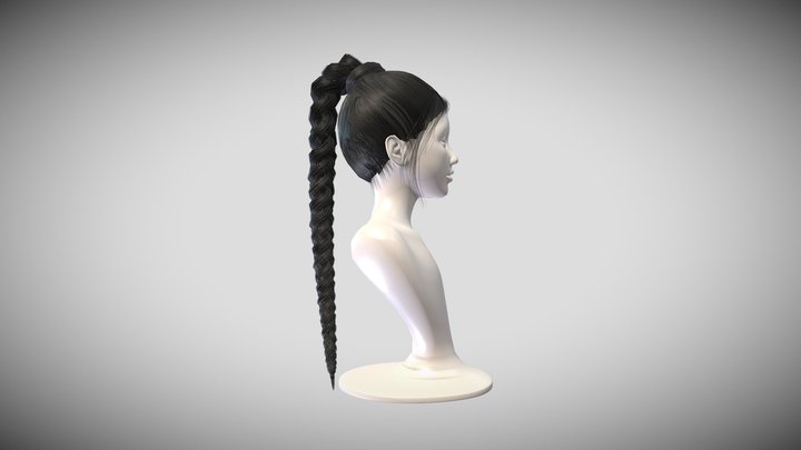 3D model Female Blossom Long Hair VR / AR / low-poly