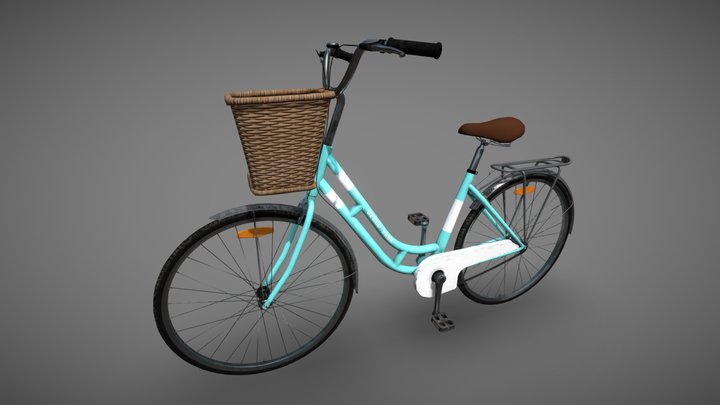 Blue Bicycle 3D Model