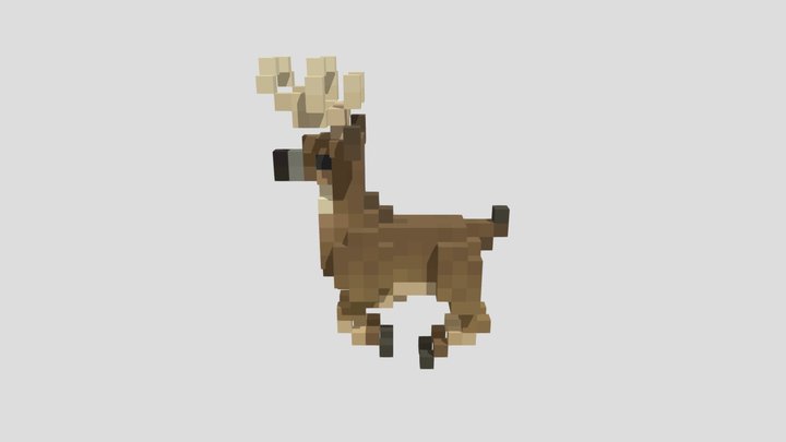 Deer Voxel 3D Model