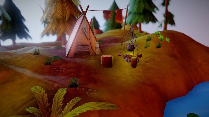 Forest_Hand_Painted 3D Model