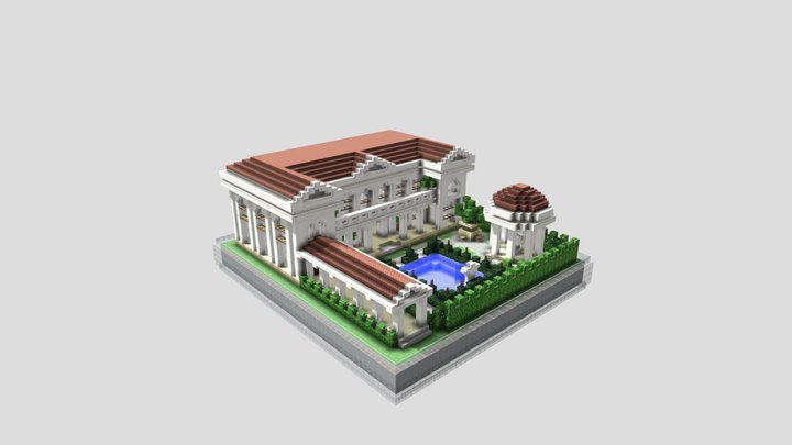 casa inspirada en el videojuego minecraft Modelo 3D