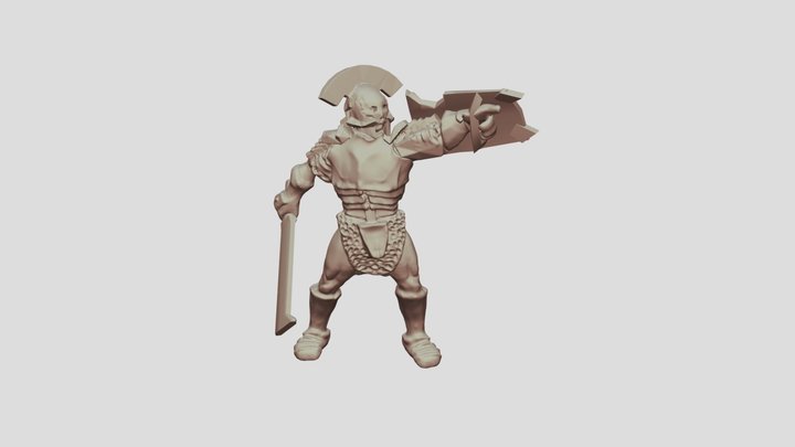 Middle-Earth Uruk-Hai Captain Sword Shield 1 3D Model