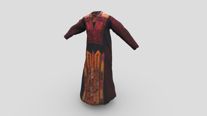 Palestinian Black Dress 3D Model