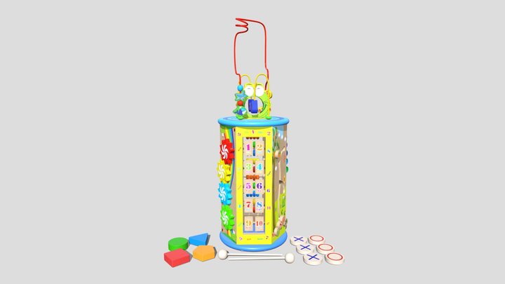 activity cube child toy 3D Model