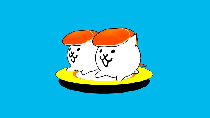 Battle Cats - Sushi Cat 3D Model