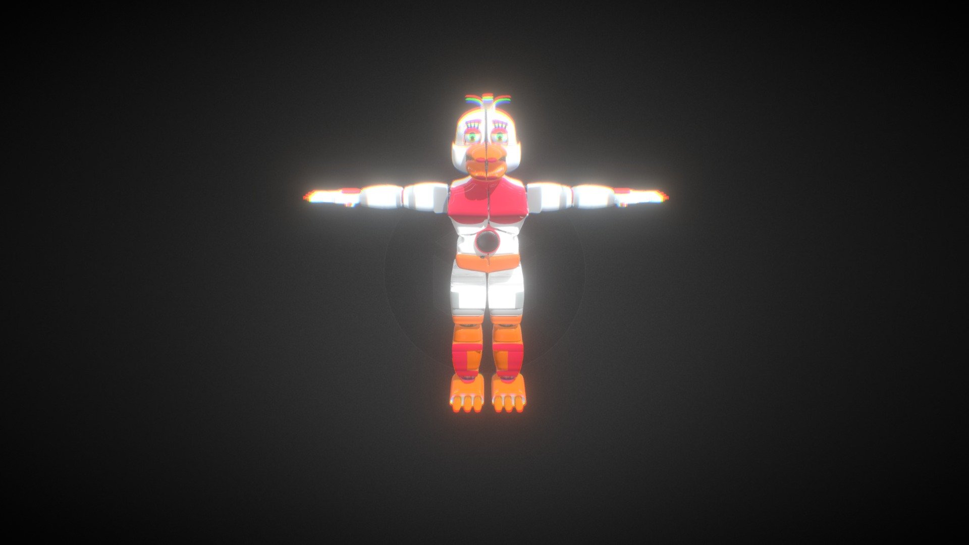 UCN Funtime Chica Lo-poly - Download Free 3D model by Cade