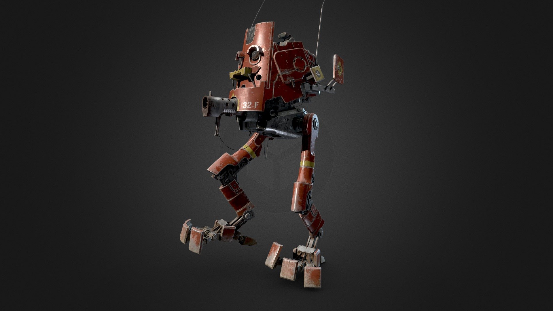 Flamethrower Mech - 3D model by dstricklandart [3dd3f20] - Sketchfab