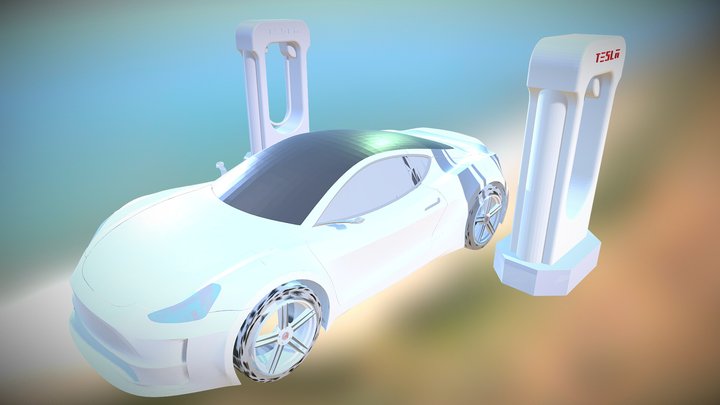 Tesla Stazioni  di Ricarica  Corna Impianti 3D Model