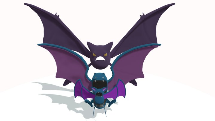 Zubat, Golbat and Crobat 3D Model