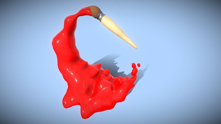 Stylized Paint Sculpture 3D Model