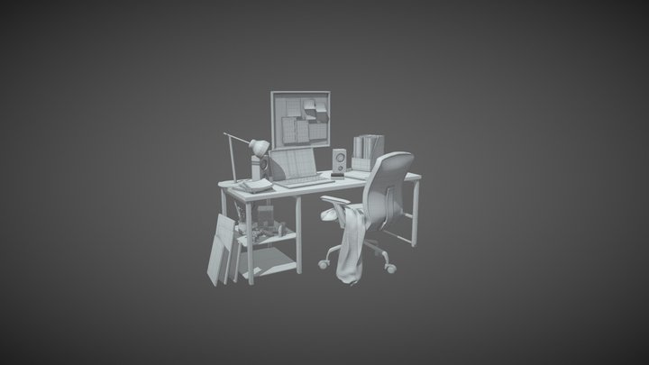 Teenager's Desk 3D Model