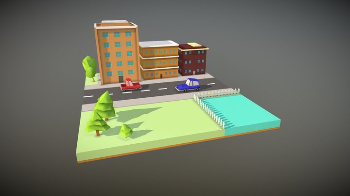 Low Poly_City 3D Model
