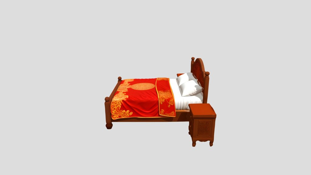 Chinese bridal chamber with redgold accents