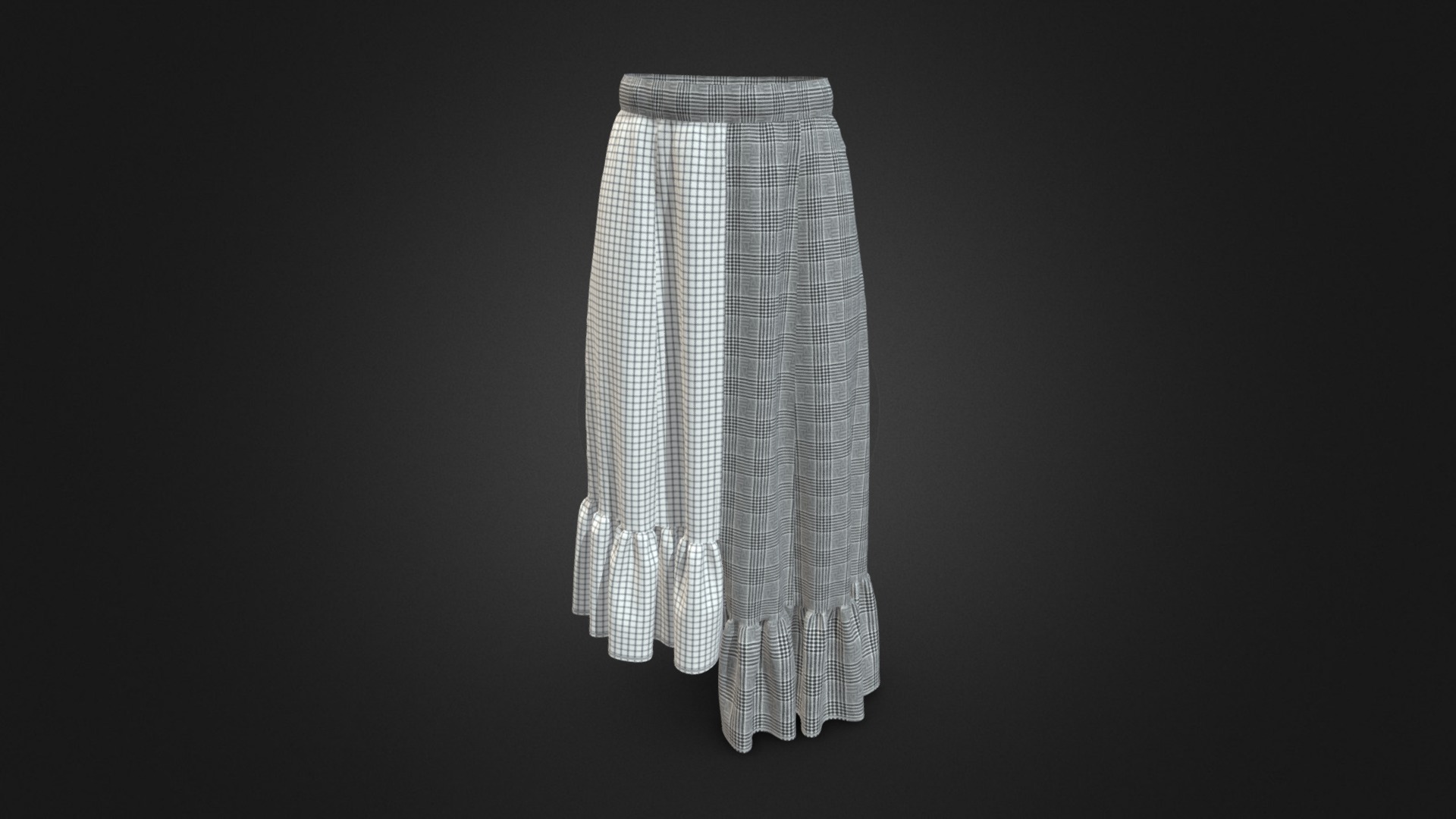 3D model Unbal Ruffled Skirt - This is a 3D model of the Unbal Ruffled Skirt. The 3D model is about a close-up of a glass.