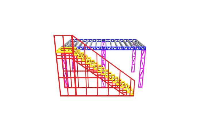 Mezzanine 3.0m x 6.0m With Stairs 3D Model