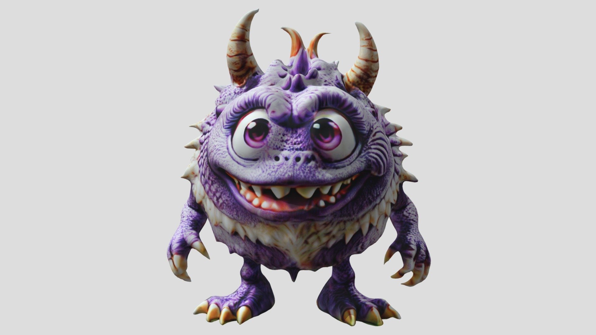 Cute Purple Monster - Download Free 3D model by Jungle Jim (@jungle_jim ...