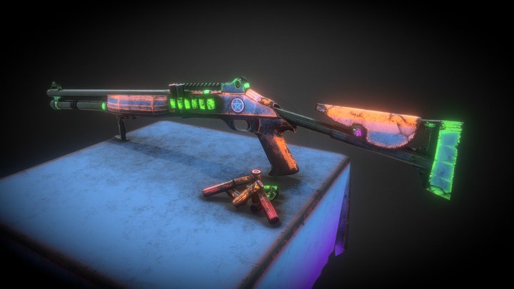 Automatic Shotgun - NeonGux 3D Model