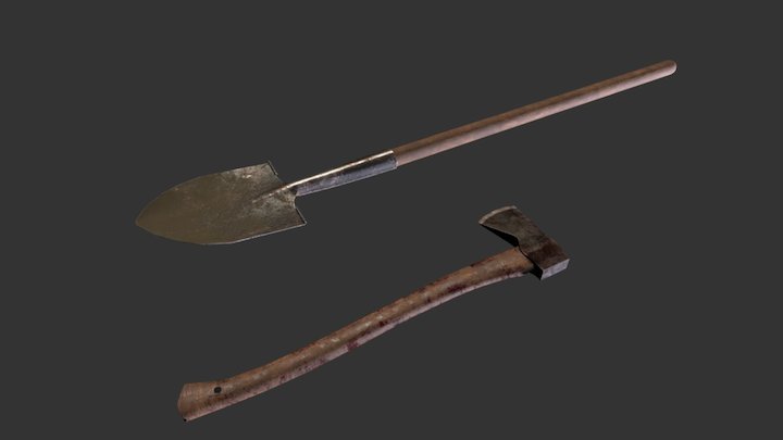 axe and shovel 3D Model